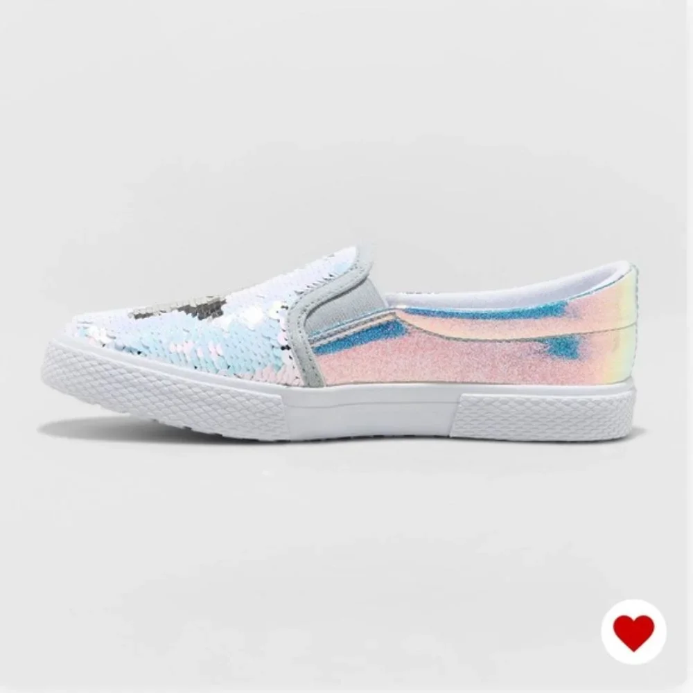 Cat & Jack Madalena Flip Sequin Silver‎ Sneaker